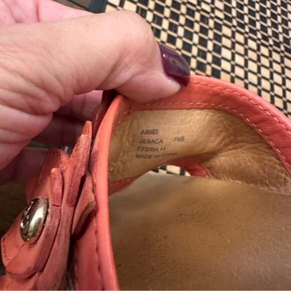 Coach Jesaca Coral Floral Leather Slip-On Open Toe Wedge Sandals Size 7.5 - Picture 10 of 13